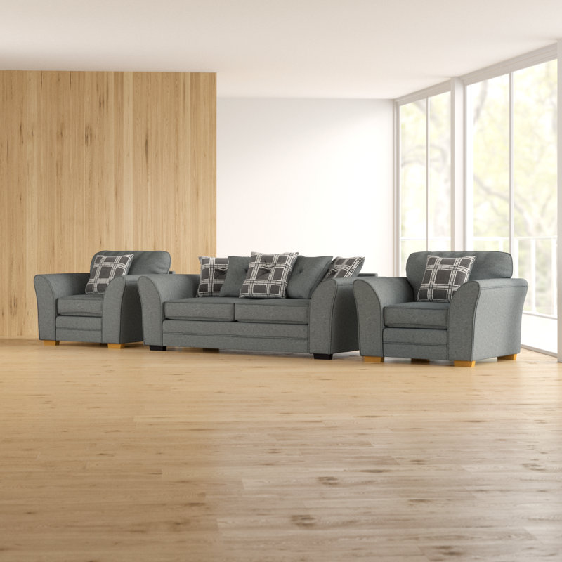 Zipcode Design Brynlee 3 Piece Sofa Set Wayfair.co.uk